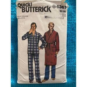 Butterick Sewing pattern 6367 pajamas robe sz L